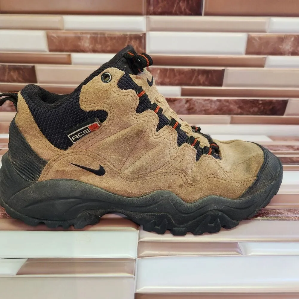 Nike ACG Hiking Boots Men’s 7 Brown Suede Vintage 2000 No Laces Outdoor Trail